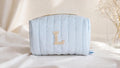 Personalized Quilted Makeup Bag, Puffy Cosmetic Pouch, Travel Toiletry Organizer