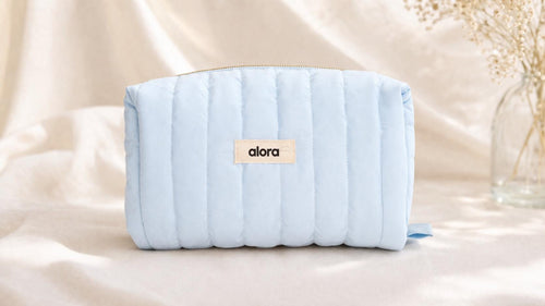 Personalized Quilted Makeup Bag, Puffy Cosmetic Pouch, Travel Toiletry Organizer